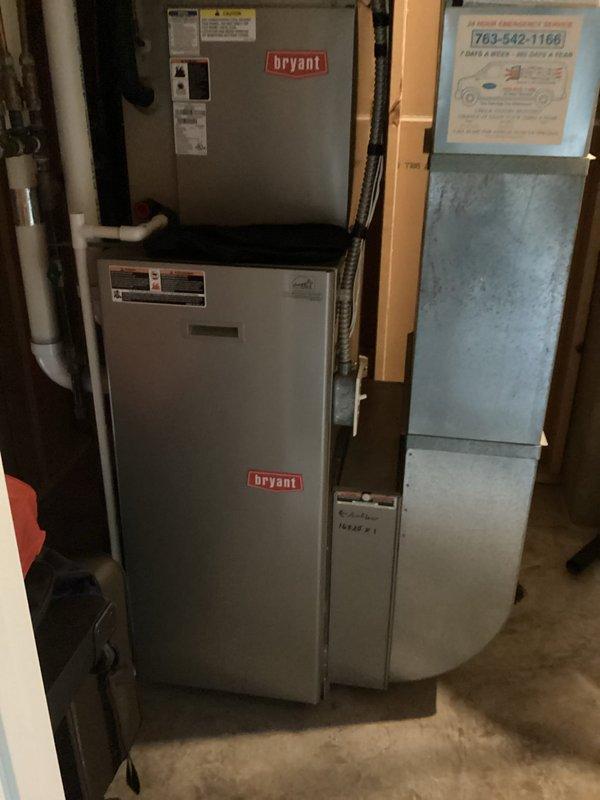 Completed comprehensive AC tune-up on Bryant HVAC system. During inspection, identified weak blower capacitor and excessively loud blower motor operation. Replaced defective blower capacitor and installed new blower motor to restore proper system function and eliminate noise issues.
