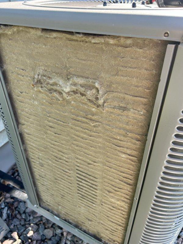 Responded to a water leakage issue on a 3-4 year old HVAC system with standing water present at the unit. Upon inspection of the condensate management system, discovered the condensate drain line was obstructed, resulting in improper drainage and overflow from the auxiliary drain pan. Cleared the condensate trap and flushed the drain line with water to restore proper flow. Verified condensate drainage was functioning correctly after clearing the obstruction.

Performed comprehensive AC maintenance inspection as requested. Conducted thorough examination of the condenser coil, which was found to be heavily impacted with dirt and debris accumulation. Completed deep coil cleaning to restore proper heat transfer efficiency and system performance. Inspected refrigerant circuit and confirmed refrigerant levels and system operation were within acceptable parameters. Examined all electrical connections throughout the system with no deficiencies identified. System restored to proper operating co