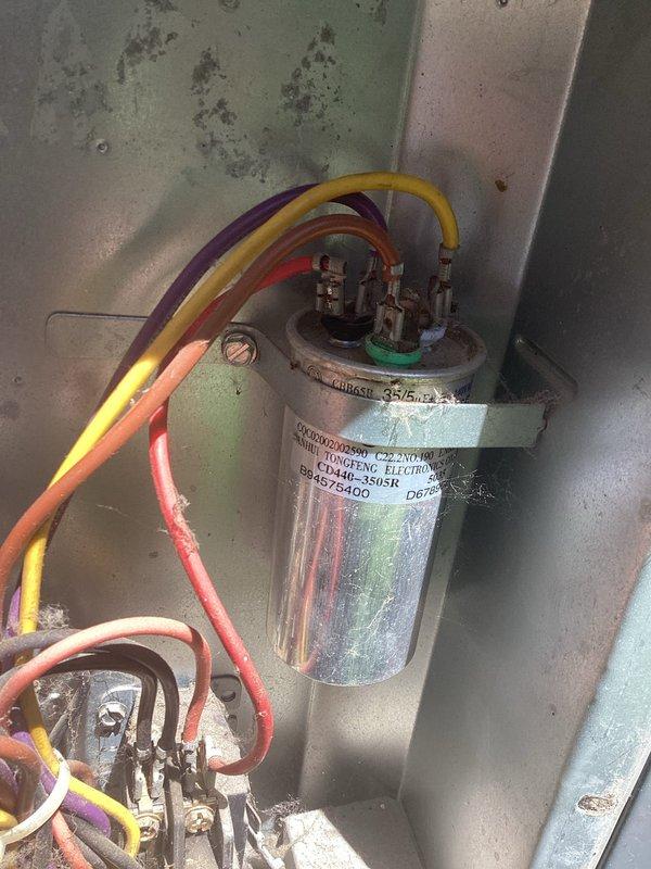 Completed annual cooling maintenance visit on HVAC system including comprehensive tune-up and air exchanger inspection. Diagnosed failed capacitor during system evaluation and replaced with new unit to restore proper compressor operation. Verified system performance and confirmed all components functioning within manufacturer specifications.