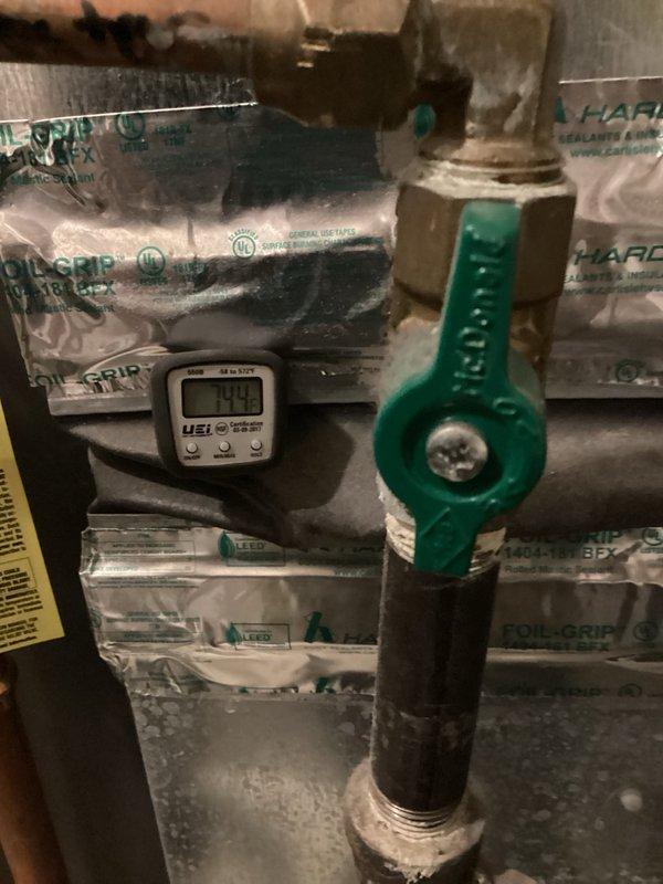 Responded to callback for air conditioning system not turning on. Upon inspection, discovered damaged 2-wire conductor running to condensing unit was shorting out, causing system failure. Replaced damaged section of wiring to restore proper electrical connection. Verified system operation with 21-degree temperature split across evaporator coil, confirming unit is now cooling properly.