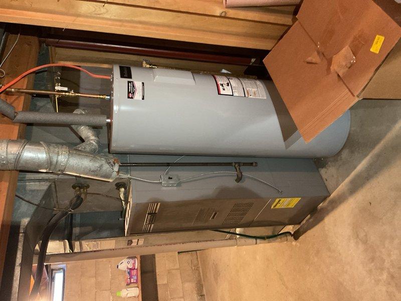 Responded to no-heat call on 1988 furnace system. Upon arrival, diagnosed failed 24V control transformer caused by customer accidentally shorting low-voltage wires at outdoor condenser contactor. Replaced defective control transformer and installed inline fuse on R terminal/24V secondary circuit to provide future overcurrent protection for low-voltage system. Cycled and tested both furnace and air conditioning systems to verify proper operation. Confirmed furnace blower motor operation, condenser contactor engagement, heating cycle functionality, and airflow delivery. System restored to full operational status with both heating and cooling modes functioning properly.