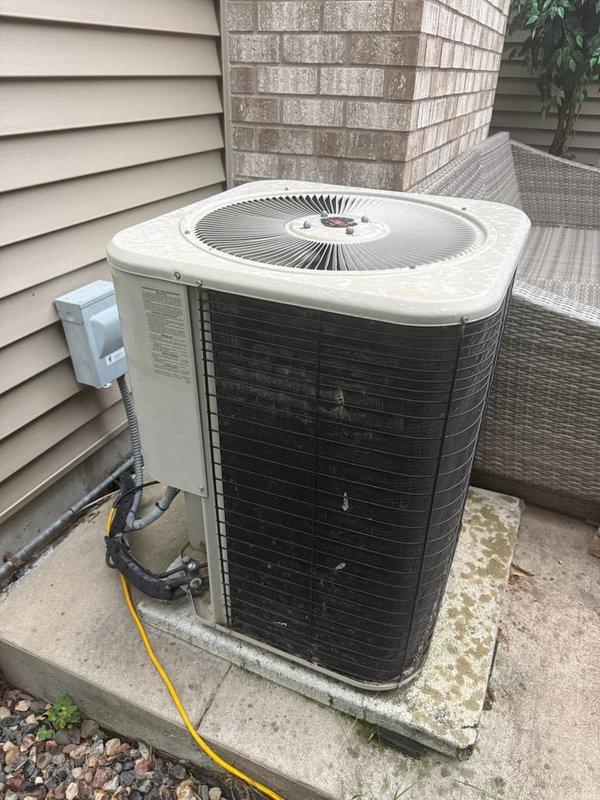 Responded to no-cooling complaint on residential air conditioning system. Upon arrival, confirmed condenser fan motor operating but compressor not running. Performed diagnostic testing and identified failed dual run capacitor on compressor circuit. Replaced defective capacitor with manufacturer-specified component, restored system to full operational status, and verified proper cooling cycle and amperage draws on all components.