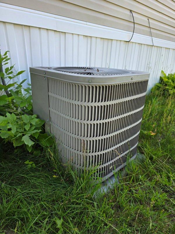 Responded to no cooling complaint on aging R-22 air conditioning system. Upon arrival, observed condenser fan attempting to start then stopping, with unit humming and blowing warm air only. Diagnosed failed capacitor preventing proper compressor and fan motor operation. Provided estimate for capacitor replacement and discussed system age, R-22 refrigerant phase-out implications, and replacement considerations with homeowner. Customer elected to schedule comfort advisor consultation for system replacement options given recent furnace upgrade and desire to update cooling equipment. Documented findings with photos and forwarded capacitor repair estimate. Unit remains non-operational pending customer decision.