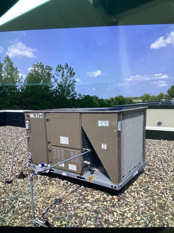 Replaced blower motor housing assembly on rooftop unit RTU #4 under parts warranty coverage. Installed new blower assembly, tested all unit operations, and confirmed proper system functionality upon completion. Labor, shipping, and warranty processing fees apply per warranty terms.