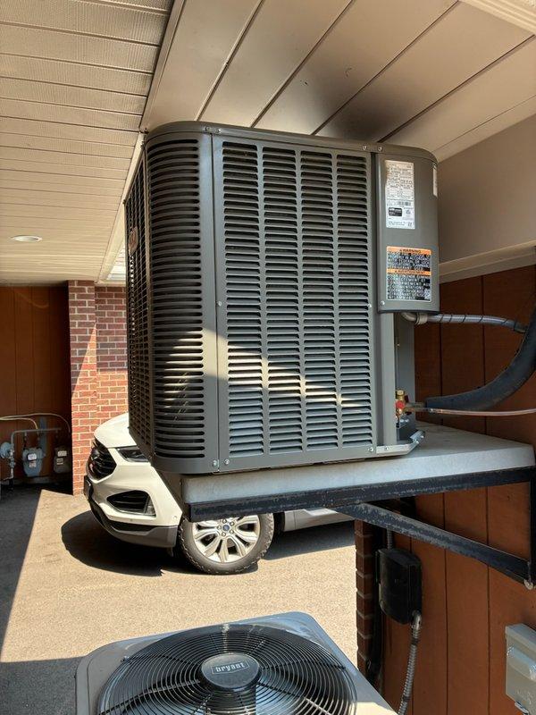 Responded to no cooling complaint on system installed one year prior. Upon inspection, discovered system was completely out of refrigerant, indicating a leak in the system. Recharged system with refrigerant and added UV dye to identify leak location. Follow-up appointment scheduled to inspect for dye traces and pinpoint exact leak location for repair.