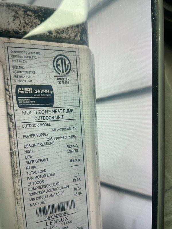 Responded to service call for Lennox multi-zone heat pump system with two indoor mini-split heads experiencing operational issues. Lower unit displayed P6 error code but continued to provide cooling; upper unit ran but discharged warm air instead of conditioned air. Performed system reset and monitored operation for approximately one hour. Consulted with manufacturer technical support regarding intermittent P6 code and warm air discharge from upper head. Technical support indicated potential control board and sensor failures on both indoor units but could not definitively diagnose without further testing due to code clearing after reset. Advised homeowner to operate units on high fan speed during cooling mode to optimize performance. No definitive fault isolated at time of service; recommend monitoring system operation and potential replacement of indoor unit control boards and temperature sensors if issues persist.
