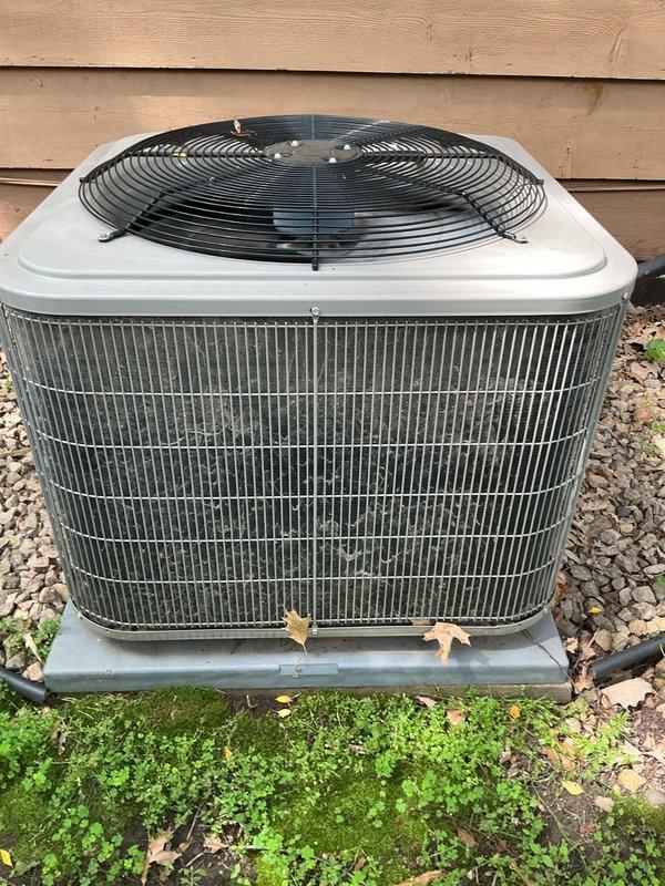 Completed comprehensive AC tune-up on Bryant HVAC system per maintenance agreement. System was operating properly upon arrival. During inspection, identified weak capacitor on compressor side of outdoor condenser unit. Replaced defective capacitor to ensure reliable system operation and prevent potential compressor failure.