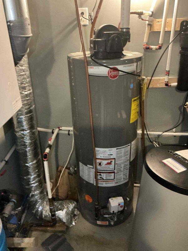 Responded to service call for 78-gallon electric water heater with no hot water production. Upon inspection, determined the flammable vapor sensor had tripped, preventing the unit from operating. Replaced the defective flammable vapor sensor and restored full functionality to the one-year-old water heater system.