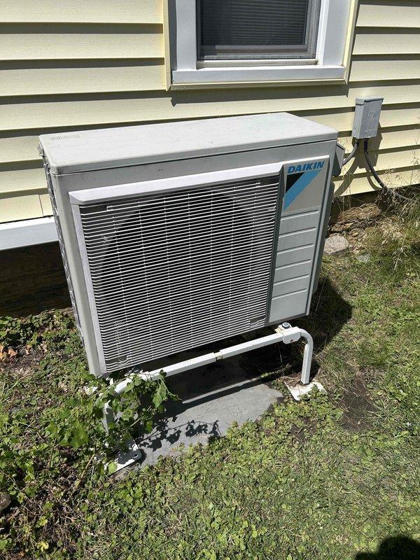 Completed scheduled maintenance agreement service on Daikin mini-split system. Performed comprehensive tune-up including cleaning outdoor condensing unit, rinsing condenser coils, flushing condensate drains, and cleaning filters. Tested all indoor head units for proper operation and verified system performance meets manufacturer specifications.