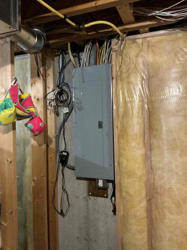 Responded to water leak from furnace installed seven months prior. Upon inspection, identified plugged evaporator drain line causing water to overflow the condensate pan. Cleared blockage from drain hose and upsized drainage system to improve flow capacity and prevent future buildup. Verified proper drainage function upon completion.