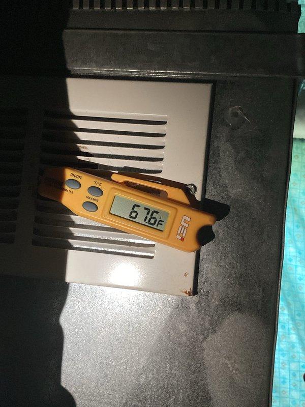 Responded to a no cooling complaint on a 6-year-old HVAC system with house temperature reaching 90 degrees and no airflow despite unit power being on. Upon diagnosis, identified and replaced a failed capacitor that was preventing the system from operating properly. Performed temperature measurements confirming system return air at 67.6°F and supply air temperature at 81.5°F during testing. Noted the outdoor unit coil was moderately dirty but unable to perform complete cleaning due to non-functional water spigot at location. Enrolled customer in rewards program for future maintenance benefits.