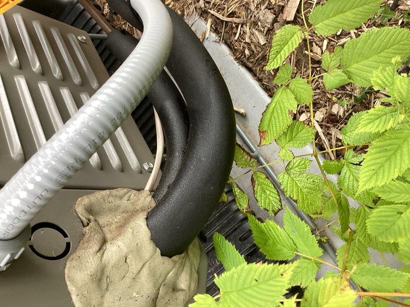 Responded to no cooling call on recently installed air conditioning system. Upon diagnosis, found system low on refrigerant charge and incorrect dip switch configuration preventing proper operation. Added 7 pounds of R-454B refrigerant to bring system to proper charge level. Identified and tightened loose flare connection on suction line that was causing refrigerant loss. Corrected dip switch settings to manufacturer specifications. Verified system operation with proper cooling performance restored upon completion.