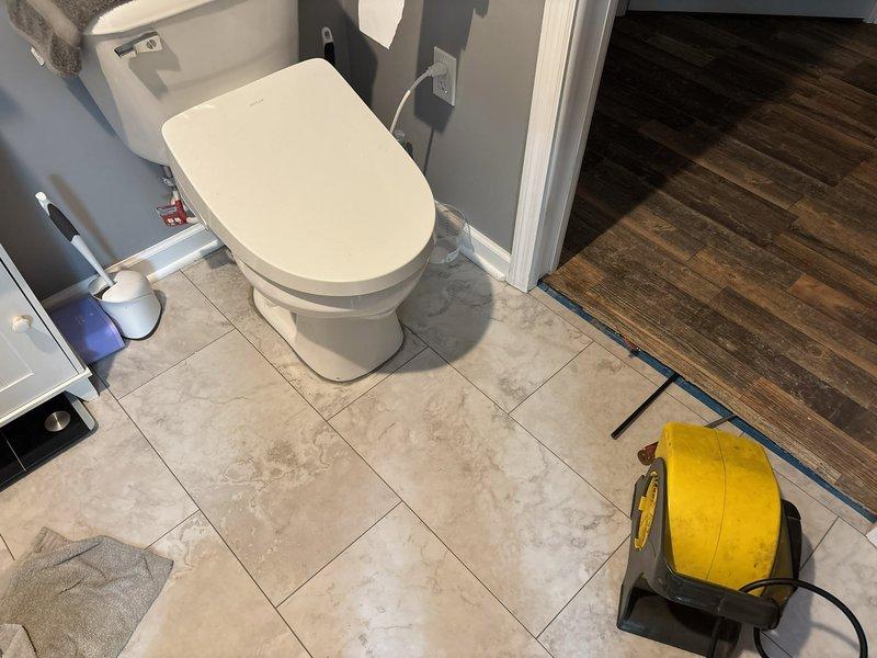 Responded to service call for toilet that frequently became plugged and leaked after each unplugging incident. Upon inspection, identified failed wax ring seal as the source of water leakage at the base of the fixture. Removed existing toilet from floor flange, cleaned mounting surface, and installed new wax ring seal. Reinstalled toilet, ensuring proper alignment and secure mounting to prevent future leaks and maintain proper drainage function.