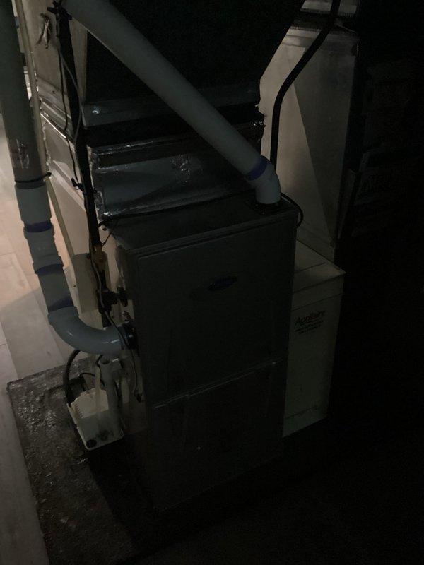 Responded to gas leak service call at residential property. Upon inspection, identified deteriorated gas valve as source of leak in basement utility area near HVAC equipment. Removed and replaced faulty valve with new unit, pressure tested system to verify proper seal and confirm no additional leaks present. System restored to safe operating condition.
