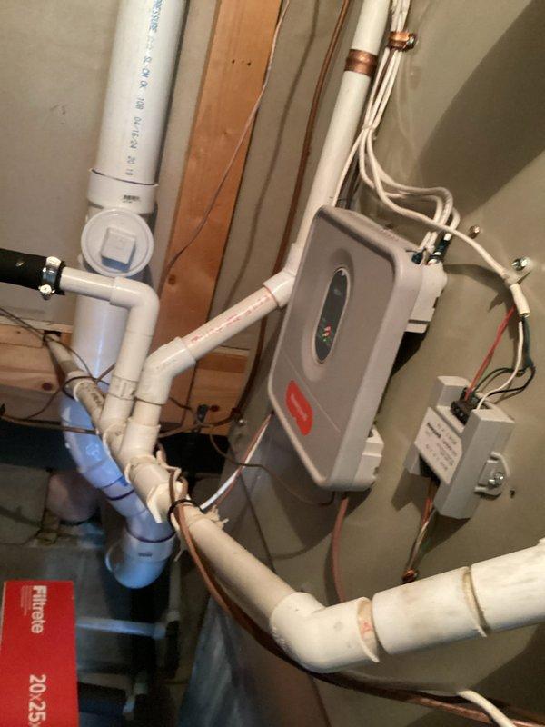 Completed scheduled air conditioning maintenance on condenser unit. Inspected system components, checked refrigerant levels, and verified proper operation. Replaced dirty air filter with clean unit to ensure optimal airflow and system efficiency.