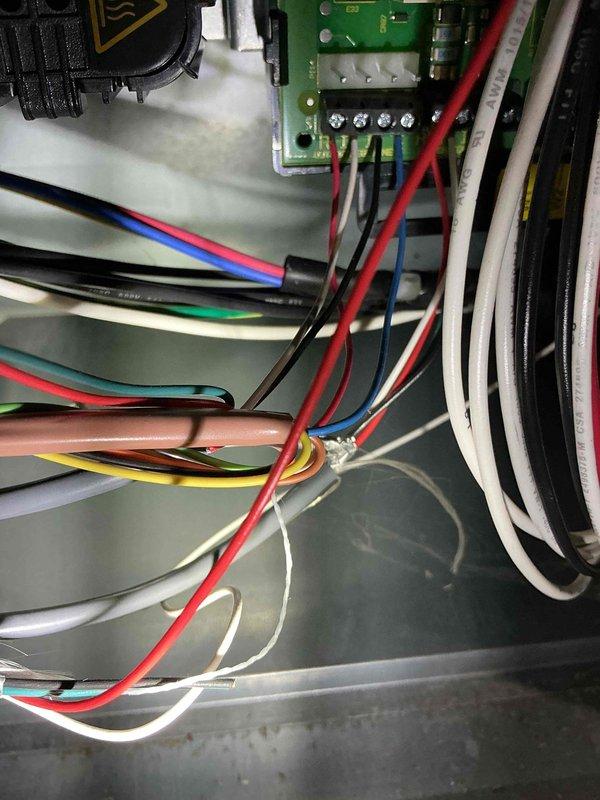 Responded to service call for HVAC system with disconnected safety switch from original installation. Located communication relay issue at control panel, secured proper wiring connections to safety switch, and doubled up wires for stable connection. Consulted with technical support to verify repair approach, confirmed all connections at both interior control panel and exterior disconnect box, and tested system operation to ensure proper functionality.