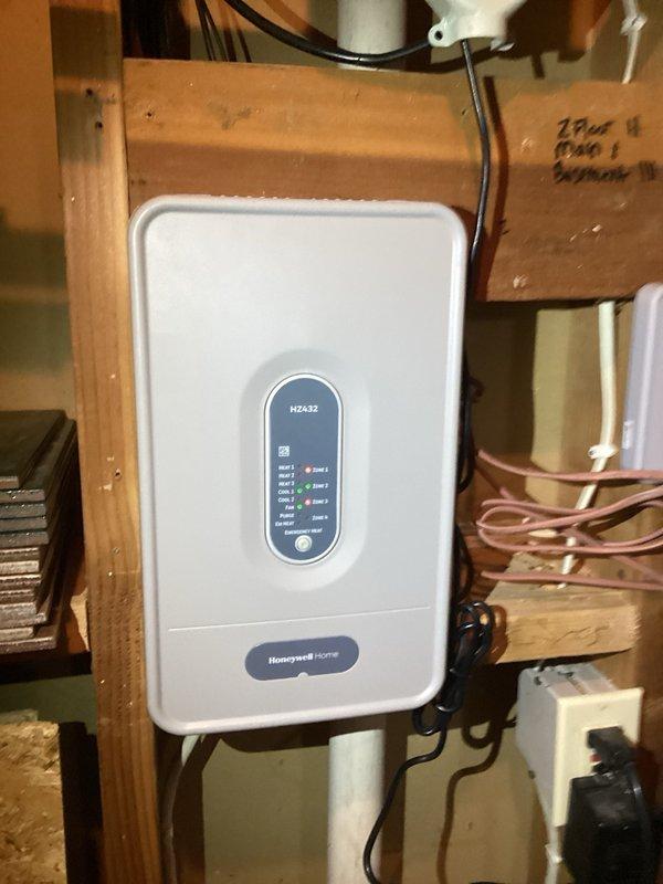 Replaced three zone damper motors on the forced air system and verified proper operation through system cycling. Addressed rodent damage to heat pump wiring by wrapping affected wires with anti-rodent tape. Replaced low pressure switch on heat pump. All repairs completed under parts and labor warranty.