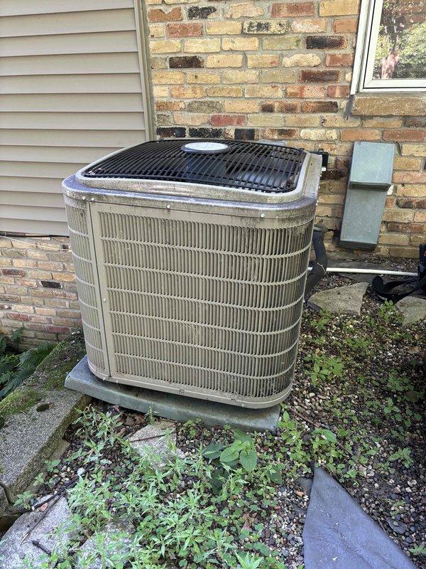 Completed comprehensive air conditioning maintenance on single-zone residential system utilizing 410A refrigerant with ambient temperature of 77 degrees. Performed thorough inspection of indoor air handler including filter condition, condensate drain operation, blower motor function, electrical wiring integrity, and all related components with satisfactory findings. Verified proper temperature split across evaporator coil within manufacturer specifications.

Conducted complete outdoor condenser unit inspection including coil cleanliness assessment, capacitor testing, and visual examination of all mechanical components. Measured and recorded amperage draw on compressor motor, outdoor fan motor, and contactor to confirm operation within normal parameters. Evaluated refrigerant charge by analyzing system temperatures and pressures, confirming proper charge levels and system performance.

All electrical connections, safety controls, and operational components tested and found functioning c