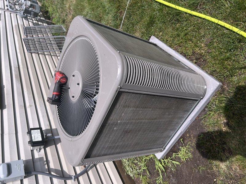 Completed routine cooling maintenance on 1-year-old residential air conditioning system per service agreement. Customer reported unusual popping noise at startup and intermittent sounds from both indoor and outdoor units; however, no abnormal sounds were detected during inspection and operation. Replaced air filter, cleared condensate drain line, and performed condenser coil cleaning on outdoor unit. Verified all electrical components, measured refrigerant pressures and temperatures, and confirmed system is operating within manufacturer specifications with proper cooling performance.