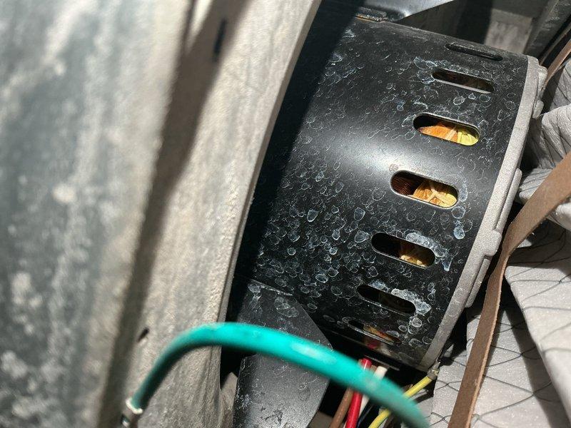 Responded to no cooling call with thermostat set at 72°F and indoor temperature reading 82°F. Upon inspection, found system critically low on obsolete R22 refrigerant. Evaporator coil showed evidence of previous freeze-up incidents with water damage present on furnace heat exchanger below. Heat exchanger exhibited severe rust and corrosion with areas compromised to the point of potential cracking, creating imminent carbon monoxide safety hazard. Documented conditions with photos showing extensive condensation on furnace components and overall system deterioration. Due to age of equipment, obsolete refrigerant type, multiple component failures, and unsafe heat exchanger condition, recommended complete system replacement rather than repair. Scheduled replacement estimate appointment for customer review of options.
