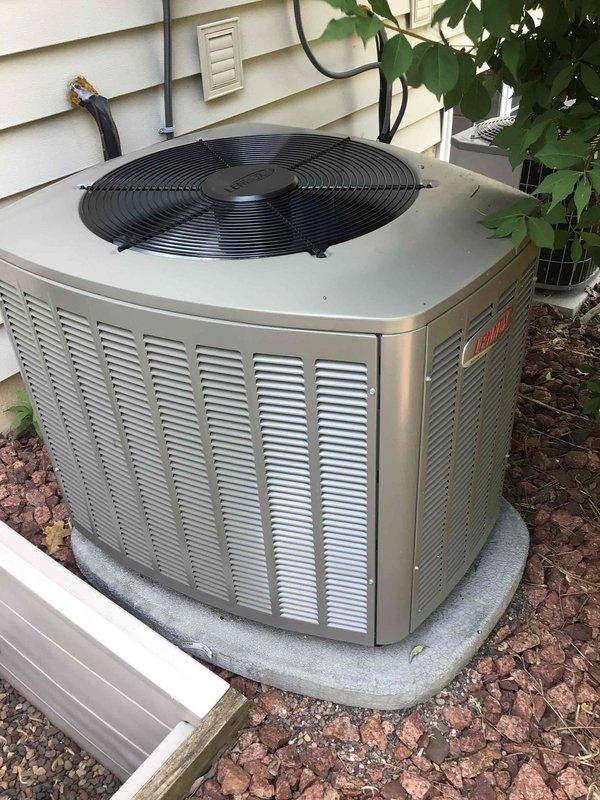 Responded to callback for Bryant condensing unit making loud banging noise during cycle operation. Upon arrival, cycled unit on and off to replicate the reported noise and confirmed abnormal sound consistent with internal compressor failure. Observed compressor drawing amperage initially but failing to start, with amperage subsequently dropping to zero, indicating electrical and mechanical fault within compressor. Provided MERV 13 16x25x1 filter as requested. Documented unit condition with photos showing exterior installation on concrete pad with proper clearances. Consulted with install manager regarding findings and recommended compressor replacement or full condensing unit replacement to resolve the issue.