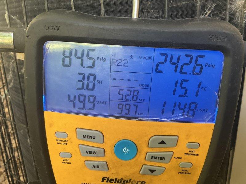 Responded to no cooling call on 31+ year old air conditioning unit experiencing short cycling. Upon arrival, diagnosed failed capacitor and replaced component. Performed comprehensive system testing which revealed failing compressor with abnormally high pressures indicating refrigerant restriction. Unit operates on obsolete R22 refrigerant. Due to compressor failure being the root cause of capacitor damage and advanced age of equipment, advised customer this repair is temporary with no guarantee of longevity. Scheduled estimate appointment for complete system replacement, with repair costs to be credited toward new equipment installation.