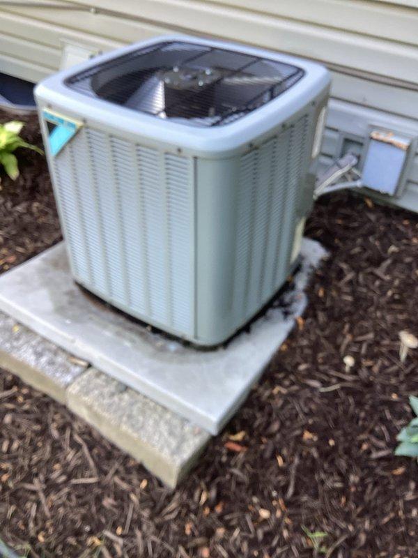 Completed seasonal air conditioning tune-up and maintenance inspection for preventative agreement member. During system evaluation, identified failing capacitor on outdoor condenser unit. Replaced defective capacitor to restore proper compressor and fan motor operation, ensuring optimal cooling performance and preventing potential system failure.