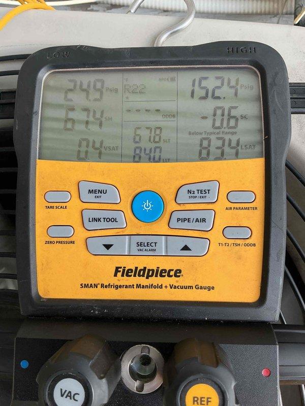 Responded to no-cool call on 20-year-old residential central air conditioning system. Upon arrival, confirmed outdoor condensing unit would not start. Performed diagnostic testing and identified failed capacitor preventing compressor and condenser fan motor operation. Replaced defective capacitor with properly-rated component, verified system startup, and confirmed normal cooling operation restored.