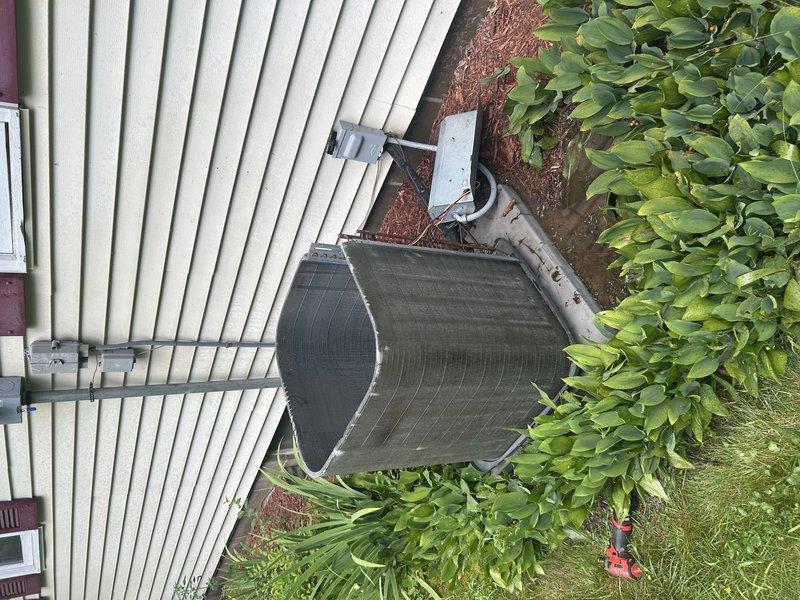 Responded to no cooling complaint on Amana condensing unit. Upon inspection, diagnosed failed run capacitor and heavily soiled condenser coil restricting airflow. Replaced defective capacitor with proper replacement and performed thorough condenser coil cleaning to restore heat transfer efficiency. Verified system operation by checking refrigerant pressures and temperature differentials across evaporator coil. System restored to proper cooling capacity with all parameters within manufacturer specifications.