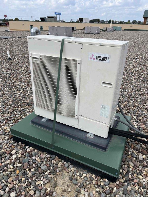 Responded to no cooling call on commercial Mitsubishi Electric mini-split system experiencing repeated fuse failures. Diagnosed faulty condensate pump as root cause of electrical issues. Removed defective pump and installed new replacement unit, completing all necessary wiring connections. Upon system startup, verified proper operation with unit cooling effectively and no further electrical faults observed.
