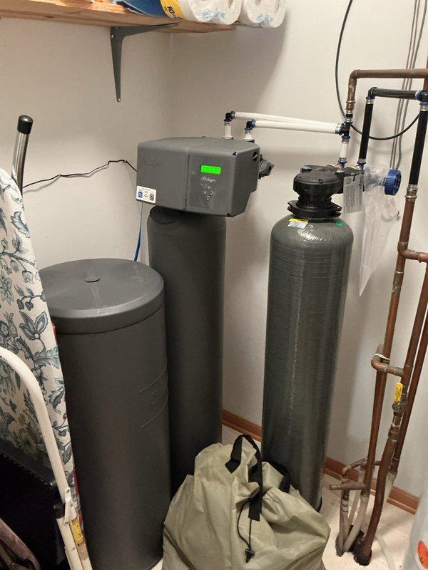 Responded to service call for washer/dryer installation requiring plumbing work. Replaced faulty shut-off valve in washer box that was not functioning properly, ensuring proper water supply connection for new appliances. Inspected existing water heater and filtration system, provided bid for future water heater replacement.
