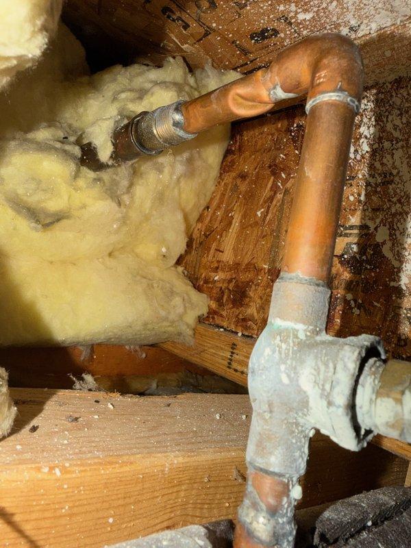 Responded to leak from outdoor spigot caused by failed hose bibb. Upon inspection, located defective hose bibb with compromised internal components leading to water leakage. Accessed copper supply line in crawl space and shut off water supply using existing shutoff valve. Removed failed hose bibb from copper pipe connection and installed new frost-free hose bibb with proper sealing and secure mounting. Tested new installation for leaks and verified proper operation of handle mechanism and water flow. System restored to full functionality with no active leaks detected.
