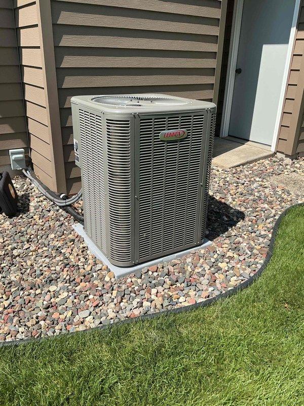 Responded to a no-cool complaint on a 1-year-old Lennox system where the second story was not cooling adequately while the main floor and basement maintained proper temperatures. Upon inspection, adjusted the airflow distribution to direct more conditioned air to the upper level, bringing total system airflow to slightly above 400 CFM per ton. Identified a highly restrictive MERV 14 filter as a contributing factor to inadequate airflow and recommended replacing with a MERV 8 filter to improve system performance. Verified all mechanical components, refrigerant charge, and electrical systems were operating within manufacturer specifications with no defects found.