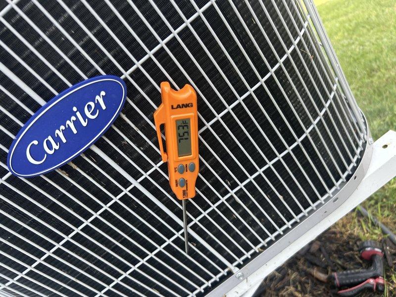 Replaced control board under parts warranty and performed comprehensive system diagnostics. Upon testing, discovered system was significantly overcharged with refrigerant subcooling measuring 24° versus manufacturer specification of 14° for the TXV system. Also identified blower motor actively leaking oil during inspection. Cleaned outdoor condenser unit and verified pressures and temperatures throughout system. Unit currently operational but overcharged condition will cause excessive strain and reduced efficiency during peak cooling demands. Customer advised of both the refrigerant overcharge and leaking blower motor issues, with pricing provided for corrections pending approval.