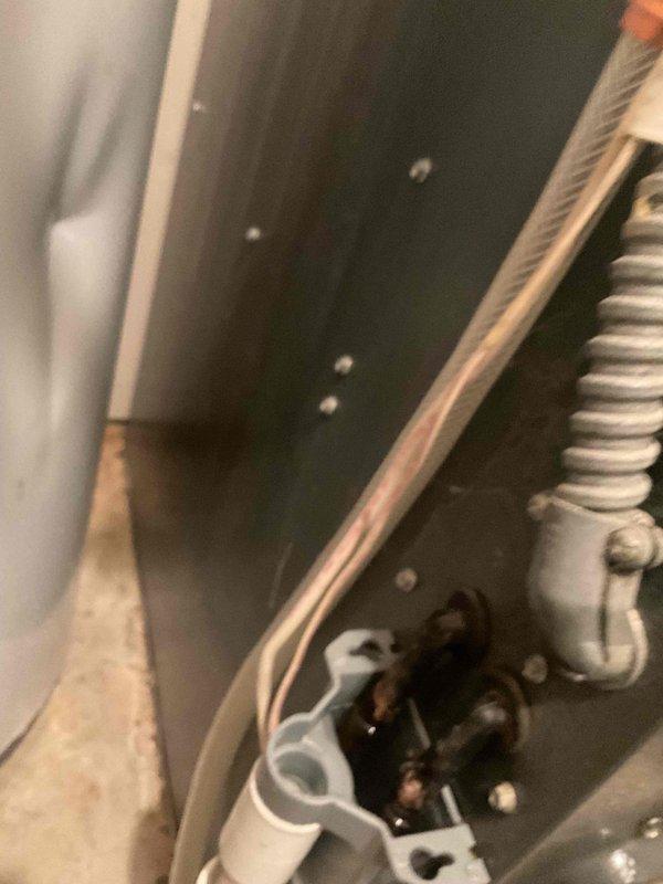 Replaced condensate collector and P-trap assembly on HVAC system. Installed new drain line with proper routing and connections to ensure adequate drainage and prevent water backup. System tested and verified operating correctly with no leaks detected.