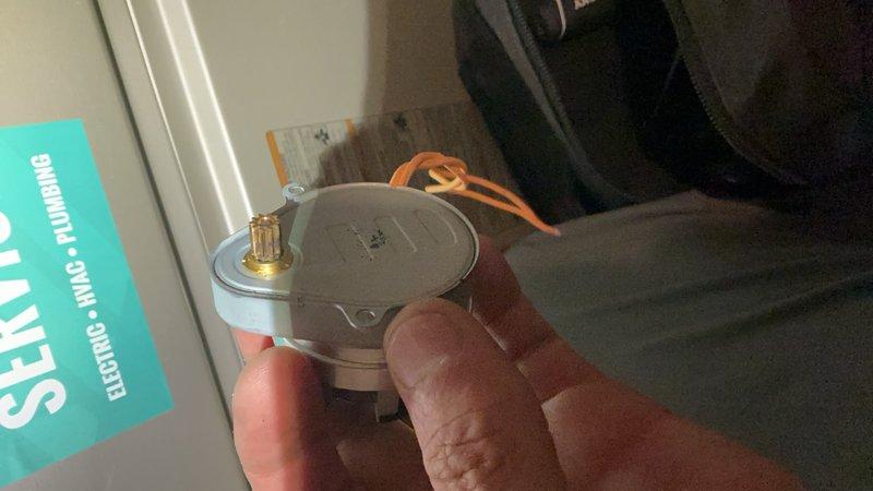 Replaced one zone damper motor in multi-zone HVAC system. Upon installation, discovered improper wiring configuration where two zone motors were wired together, preventing both dampers from operating correctly. Troubleshot the issue by disconnecting shared wiring and ran dedicated wire from control board directly to each motor, restoring proper independent operation. System tested and confirmed functional. Identified two additional zone damper motors showing signs of failure during inspection and provided estimate for replacement of remaining defective motors to prevent future system issues.