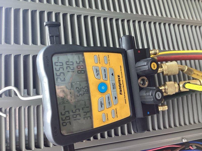 Responded to callback for newly installed Lennox unit experiencing continuous loud motor whine from compressor. Verified refrigerant charge levels with manifold gauges and ohmed compressor windings directly at compressor terminals to rule out electrical issues. Documented excessive noise levels with decibel meter and video evidence. Contacted Lennox technical support who confirmed compressor failure and authorized complete unit replacement under warranty due to defective noisy compressor.