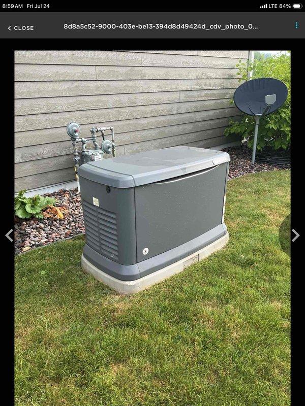 Replaced failed battery in residential standby generator unit. During battery replacement, discovered battery heater was excessively hot to the touch, indicating a malfunction that likely caused premature battery failure. Disconnected faulty battery heater to prevent further damage and submitted part order for warranty replacement. Verified generator operation with new battery installed, confirming all systems functioning properly.