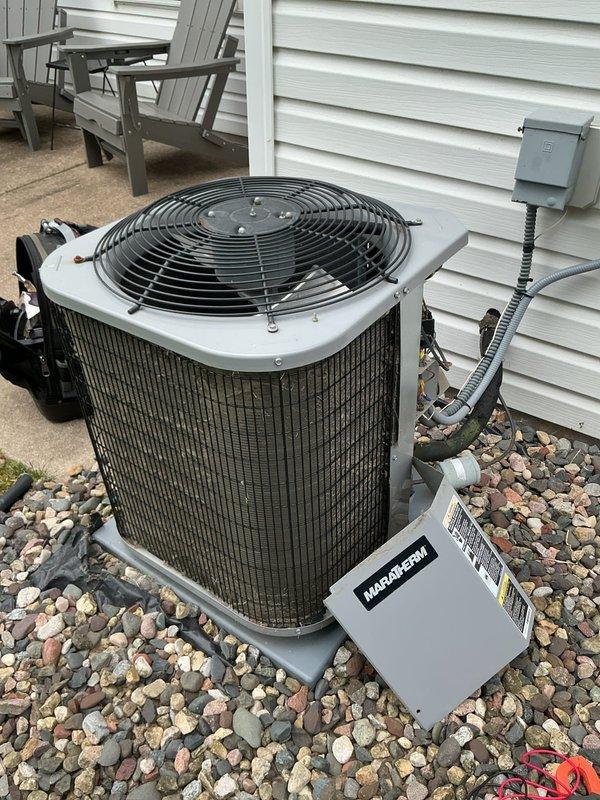Responded to no cooling complaint on residential AC system. Upon inspection, discovered low-voltage control wire had poor connection at outdoor contactor, preventing unit from energizing. Repaired wire by installing new terminal end to ensure proper electrical contact. System tested and verified operational with contactor engaging properly and unit cooling normally.