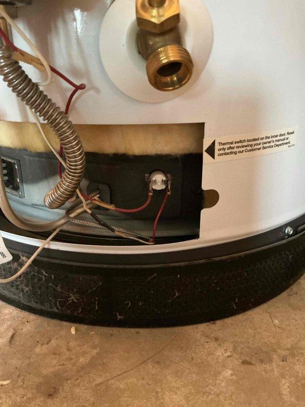 Responded to no hot water complaint on a 2012 Premier Plus natural gas water heater. Diagnostic revealed a failed flammable vapor sensor triggering an error code that prevented the unit from operating. Accessed the combustion chamber, removed the defective sensor, and installed a new flammable vapor sensor. Restored power to the unit, verified proper ignition sequence, and confirmed hot water production. System tested and returned to normal operation.