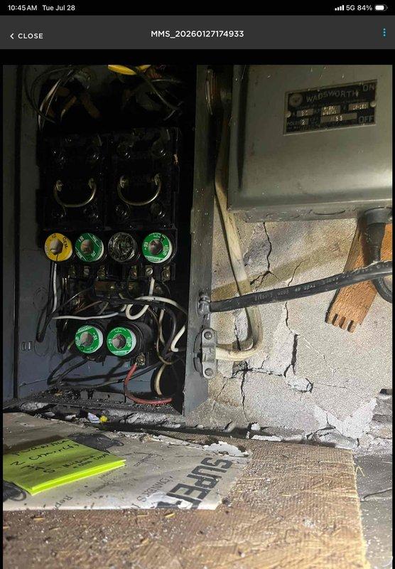 Responded to callback for no cooling condition following blower motor replacement. Found indoor blower operational but outdoor unit not running due to lack of 240V power supply. Diagnosed blown fuse in electrical panel, replaced fuse, and restored power to condenser unit. Verified system operation with 20° temperature split across evaporator coil and confirmed refrigerant pressures within normal range. System now cooling properly. Recommended upgrading outdated fuse-type electrical panel to modern circuit breaker panel to prevent future electrical issues and improve safety.