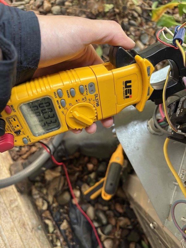 Completed annual cooling maintenance on one 410A refrigerant system with ambient temperature at 84 degrees. Performed comprehensive inspection including air filter, thermostat operation, temperature split analysis, condenser unit, evaporator and condenser coils, blower motor, capacitors, compressor function, refrigerant charge levels, and condensate drain system. Addressed water leakage issue at air handler traced to inadequate insulation on suction line causing condensation buildup. Applied additional insulation material to suction line, resolving leak condition. Verified all electrical components operating within normal parameters and confirmed proper system operation upon completion.
