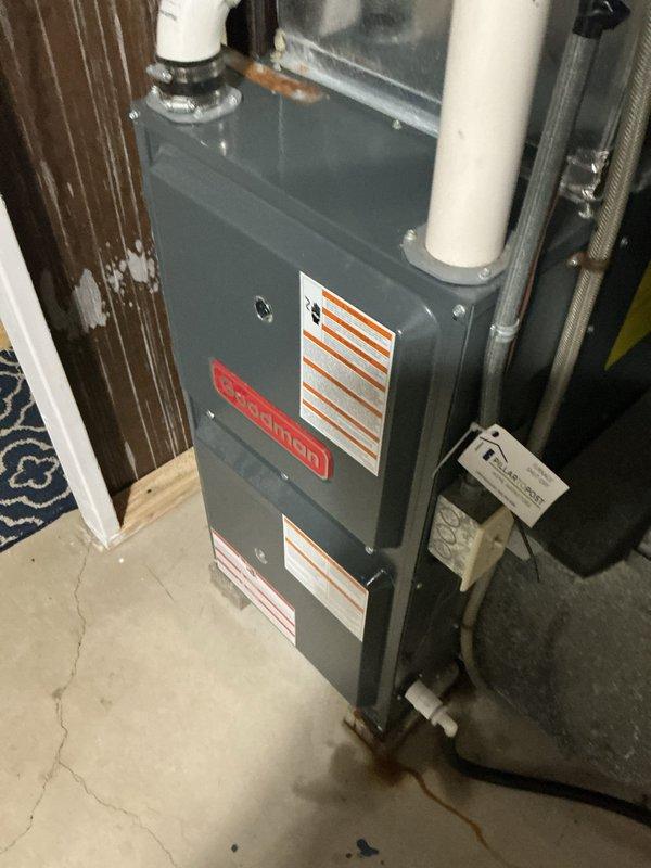 Responded to no cooling call on 30-year-old air conditioning system. Upon arrival, unit was running but experiencing water leakage due to improperly pitched drain pan. Assessed overall system condition and documented existing HVAC equipment including 7-year-old furnace showing excessive wear and deterioration. Customer requested evaluation for relocating condenser coil to accommodate planned home addition. Based on age of air conditioning system, condition of furnace, and ongoing drainage issues, recommended complete system replacement. Referred to comfort advisor for full equipment replacement consultation and proposal for new furnace and air conditioning unit.