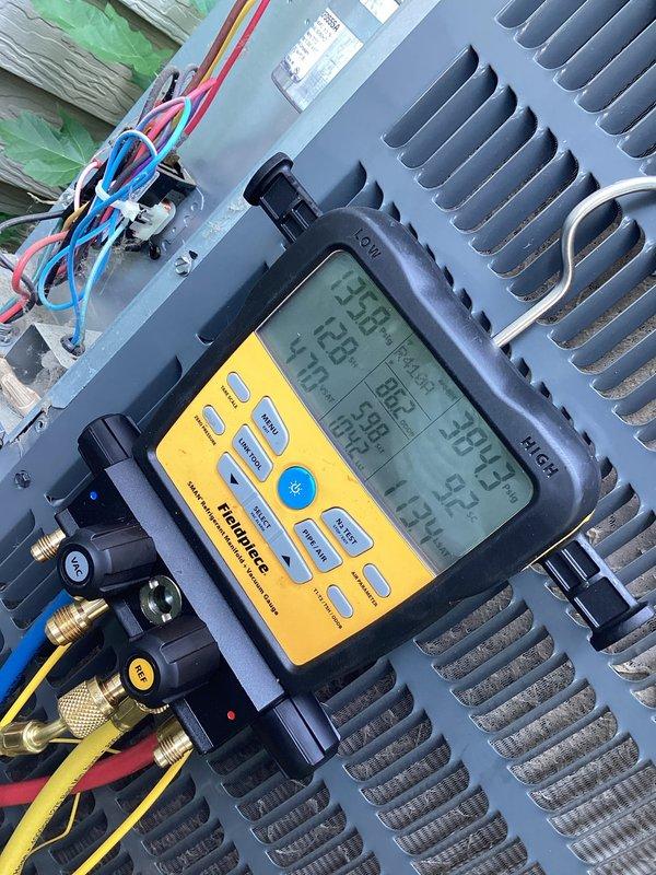 Responded to no-cool complaint on 4-year-old residential air conditioning system. Upon diagnostic evaluation, identified failed capacitor preventing compressor operation. Replaced defective capacitor with OEM-spec component, verified proper refrigerant charge and pressures using manifold gauges, and performed complete condenser coil cleaning to restore optimal heat transfer efficiency. System tested and confirmed operational with normal cooling capacity restored.