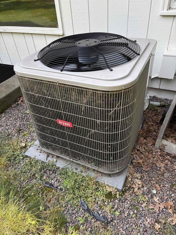 Completed comprehensive AC summer tune-up and preventive maintenance on a 7-year-old residential air conditioning system with R-410A refrigerant. Performed thorough inspection and testing of single condenser unit, including filter assessment, thermostat calibration check, temperature split verification, condenser coil cleaning, motor operation analysis, capacitor testing, compressor performance evaluation, refrigerant charge verification, and condensate drain inspection. All components found to be functioning within normal operating parameters with ambient outdoor temperature at 84 degrees, and system confirmed to be cooling properly with no deficiencies noted at time of service completion.