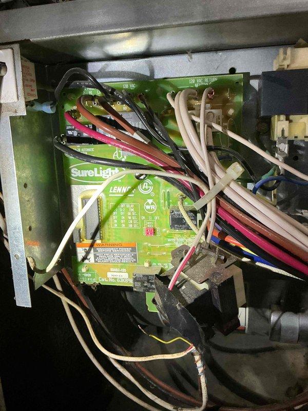 Responded to no cooling complaint on 10+ year old Trane system. Homeowner reported unit runs briefly then shuts off. Upon inspection, outdoor unit operated normally but indoor blower motor failed to activate in cooling mode. Diagnosed faulty control board not sending power signal to blower motor during cooling cycle. Control board requires replacement with correct part to be ordered. Temporarily set system to fan-only mode to provide air circulation until replacement board arrives and can be installed.