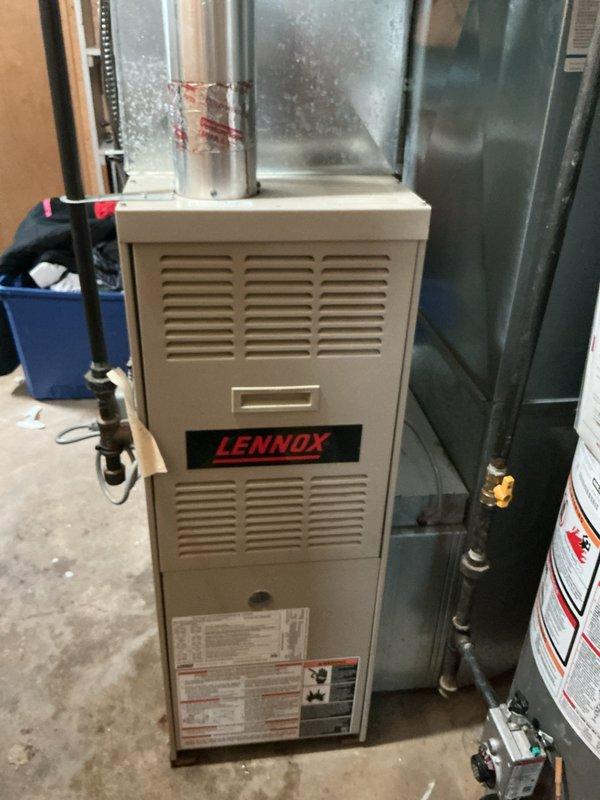 Completed annual maintenance inspection on single-zone air conditioning system with Lennox furnace. During AC tuneup, diagnosed system short cycling due to low refrigerant pressure on R22 unit. Due to age of equipment, obsolete R22 refrigerant, and cost-effectiveness of repair versus replacement, recommended and customer approved full AC system replacement.