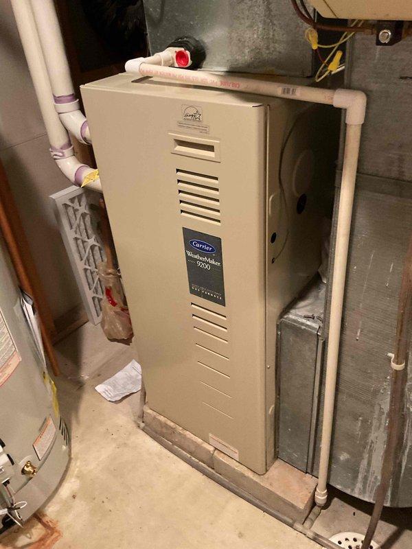 Returned to property to address blower motor issue and determined the control board was the actual failure point. Installed new control board and rewired the system to correct previous bypass wiring that had been present. Replaced blown fuse and restored proper electrical connections to ensure safe operation. System tested and verified operational upon completion.