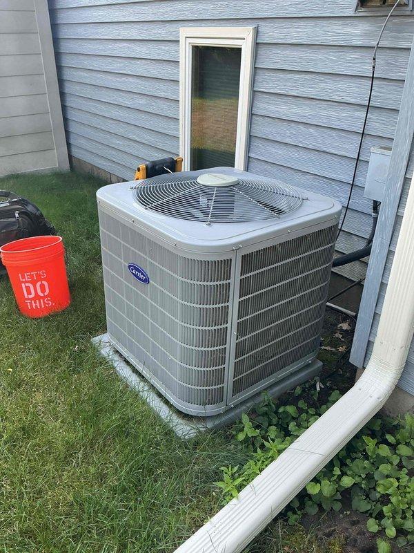 Performed comprehensive air conditioning tune-up on 4-year-old Carrier system with no reported issues. Conducted full system inspection and testing, confirming all components operating within manufacturer specifications and refrigerant levels at proper charge. Outdoor condenser coil found with accumulated dirt and debris; performed thorough coil cleaning to restore optimal heat transfer efficiency and system performance. System returned to full operational status.