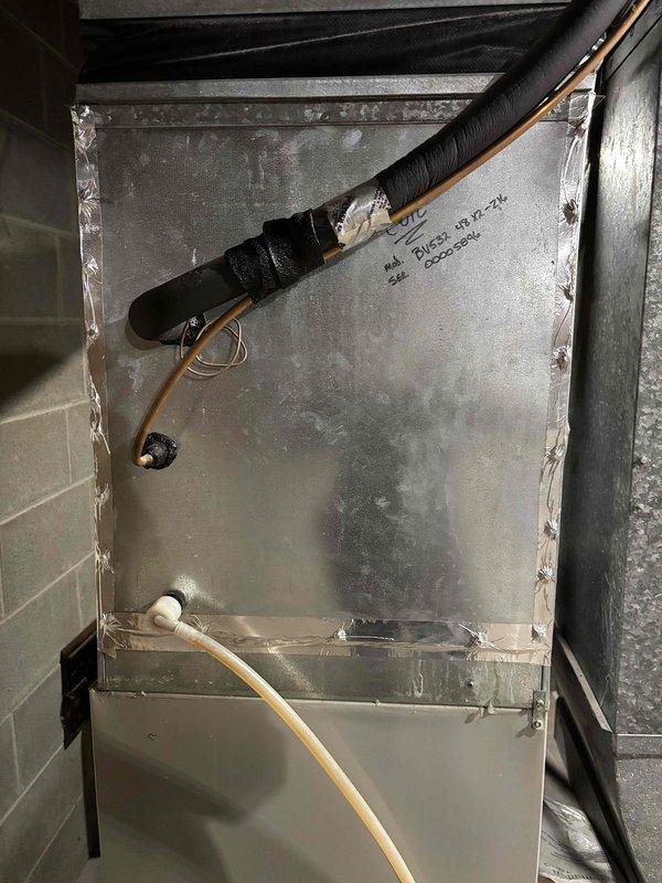 Completed comprehensive AC tune-up and maintenance on one Rudd air conditioning system utilizing R22 refrigerant with ambient outdoor temperature at 76 degrees. Thoroughly inspected indoor air handler including filter condition, condensate drain line, blower motor operation, electrical wiring connections, and all electrical components with all items found in acceptable working condition. Verified temperature split across evaporator coil within manufacturer specifications. Conducted complete inspection of outdoor condensing unit including condenser coil cleanliness, capacitor condition and ratings, and physical condition of cabinet and components. Measured and recorded amp draw on condenser fan motor, compressor, and contactor with all readings within normal operating parameters. Evaluated refrigerant charge using industry-standard testing methods and confirmed proper charge level. System operating normally with no deficiencies noted at time of service completion.